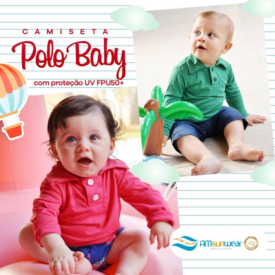 Camiseta Com Proteção Uv Polo Bebê