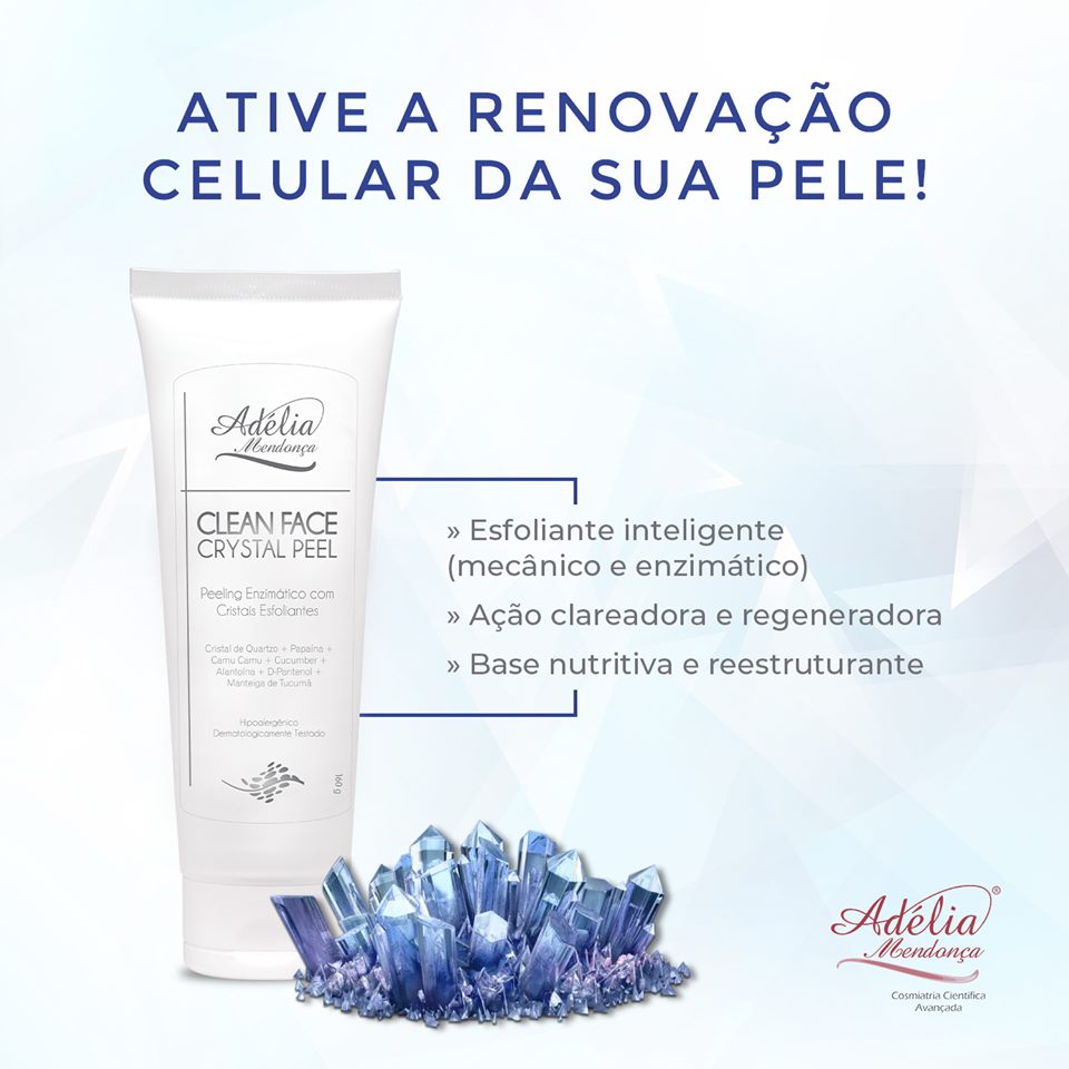 Clean Face Crystal Peel 160g - Peeling Enzimático com Cristais Esfoliantes