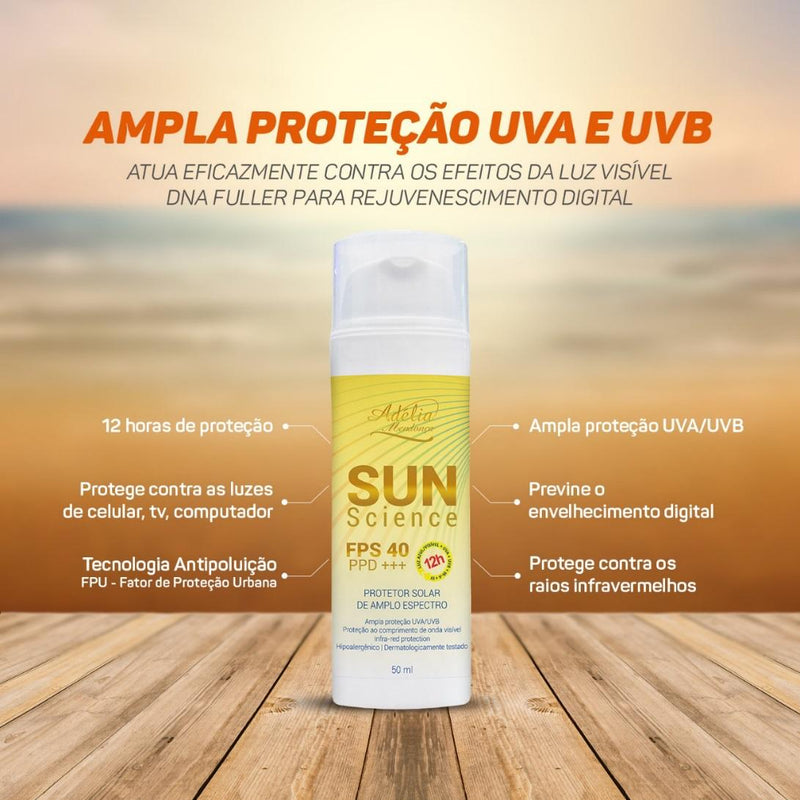 Sun Science FPS 40 - Protetor Solar de amplo espectro FPS 40/FPUVA 24